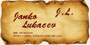 Janko Lukačev vizit kartica